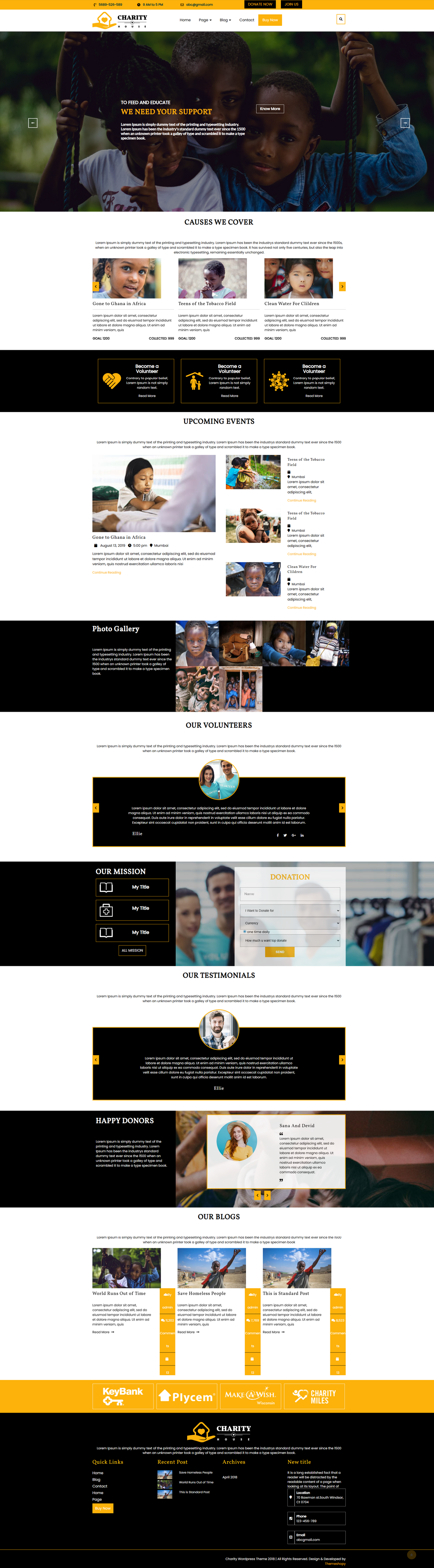 Premium Charity WordPress Theme