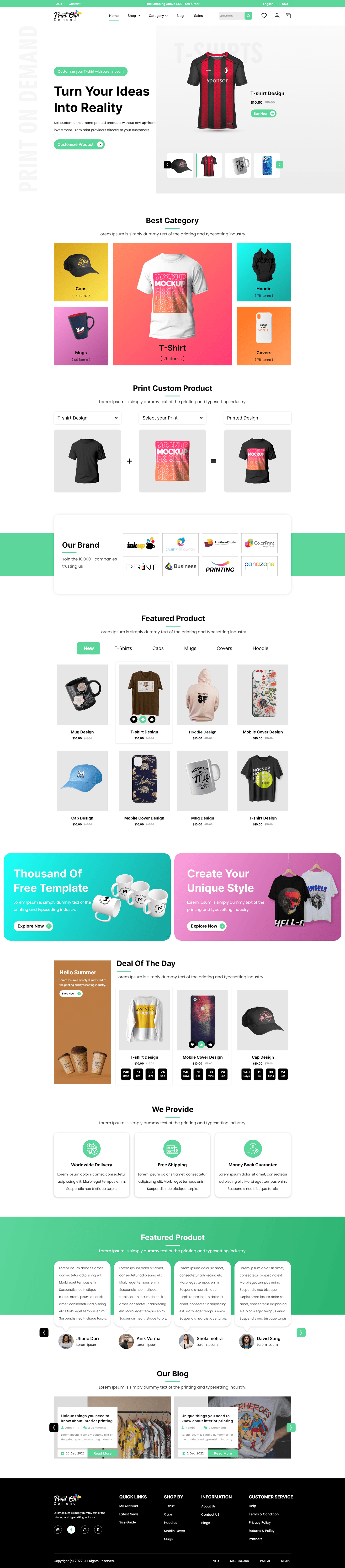 Print on Demand WordPress Theme