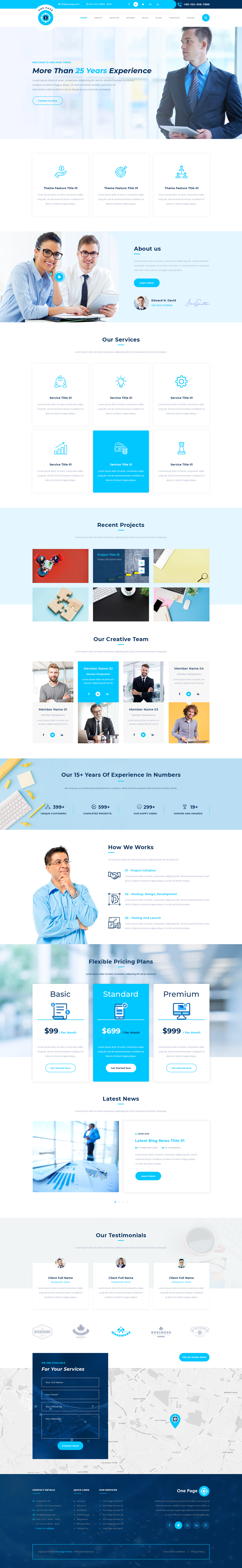 Single page wordpress theme