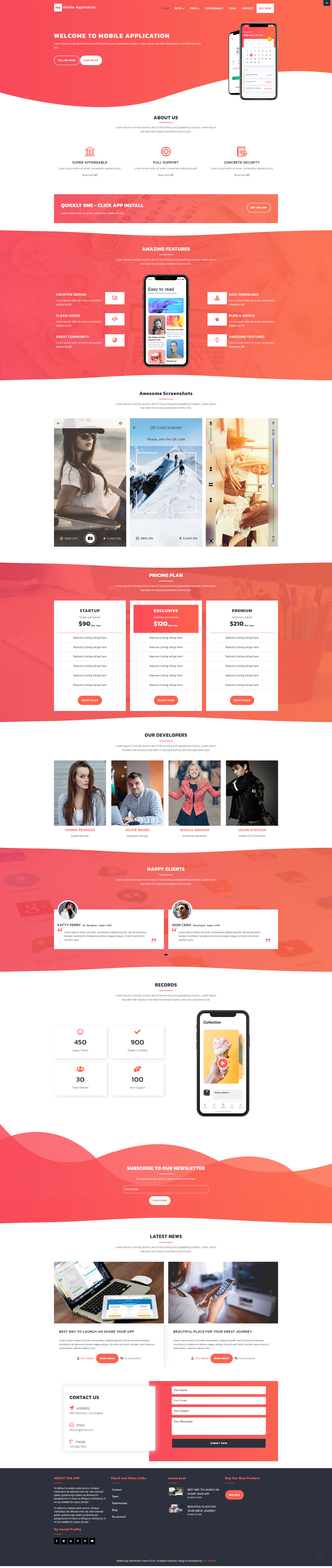 Mobile App WordPress Theme