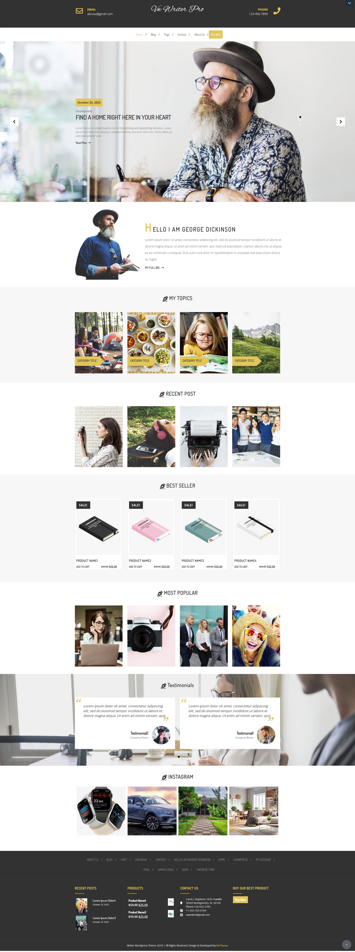 WordPress Theme for Writers