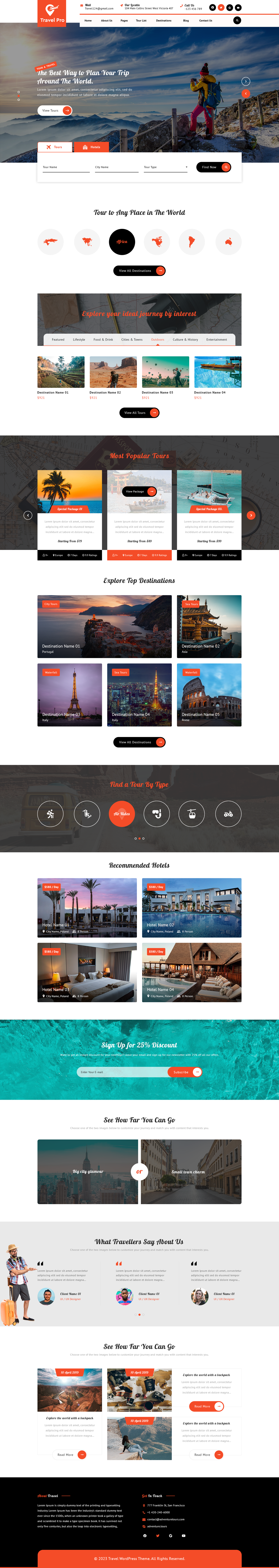 Travel Booking WordPress Theme