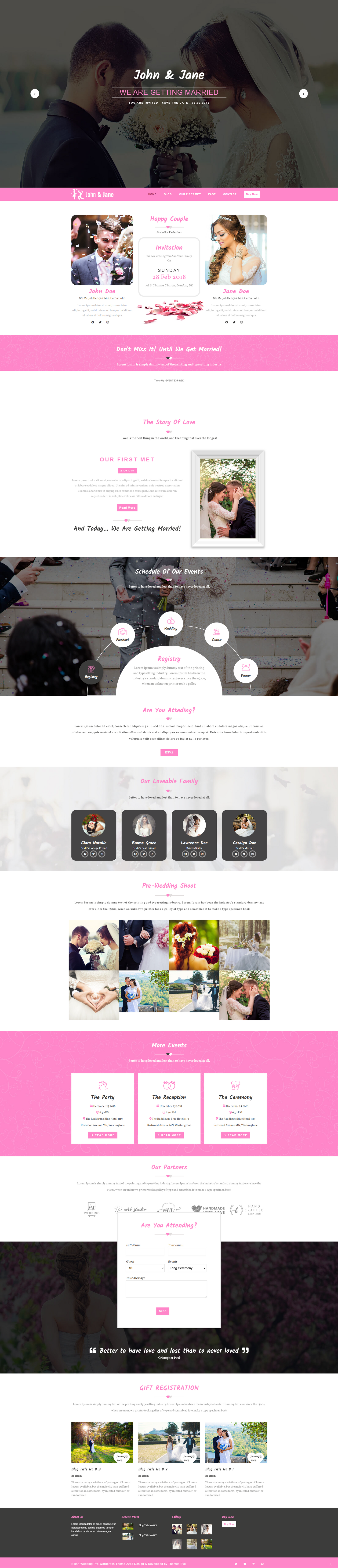 Wedding wordpress theme