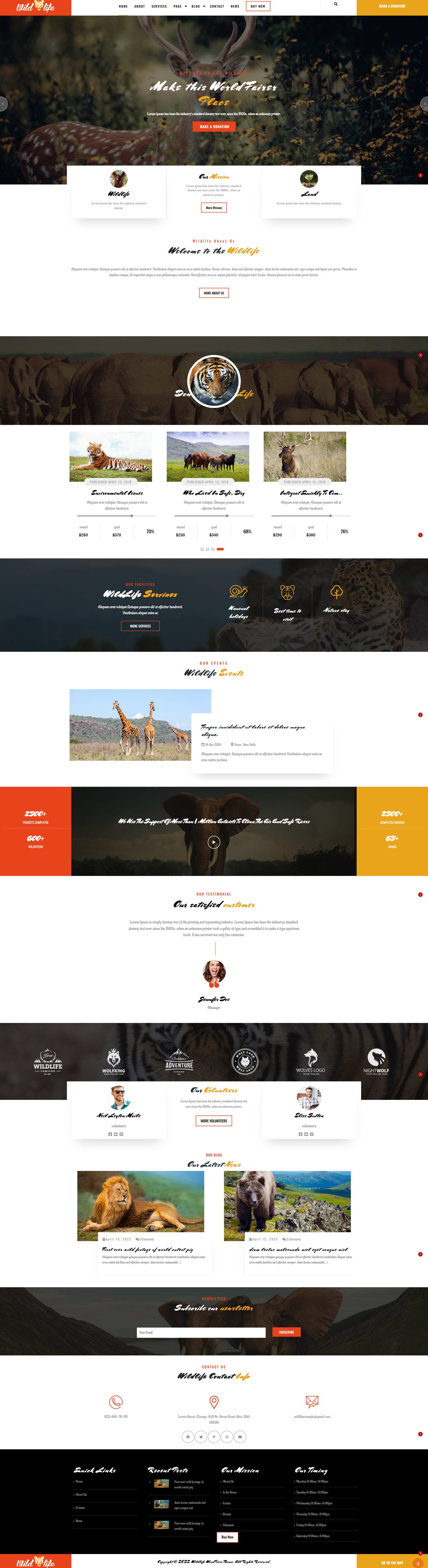 Wildlife Zoo wordpress theme