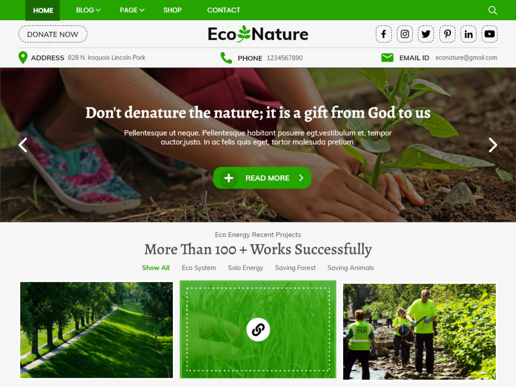 free eco Nautre WordPress theme