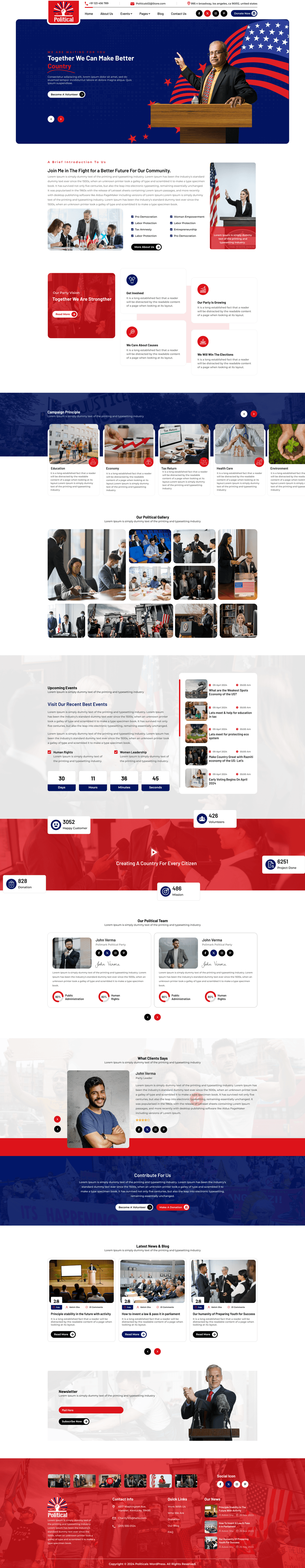 Premium Political Candidate WordPress Theme - Customizable and Responsive