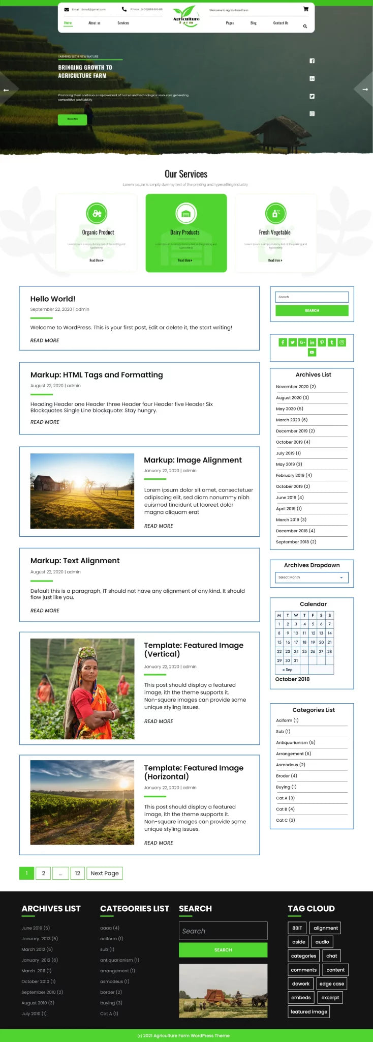 Agriculture Farm Wordpress Theme