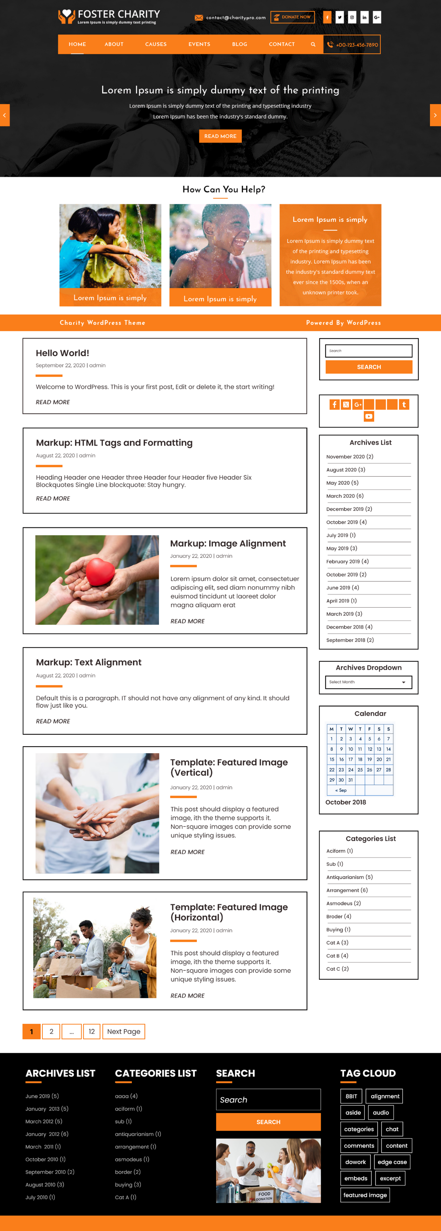 Free charitable wordpress theme