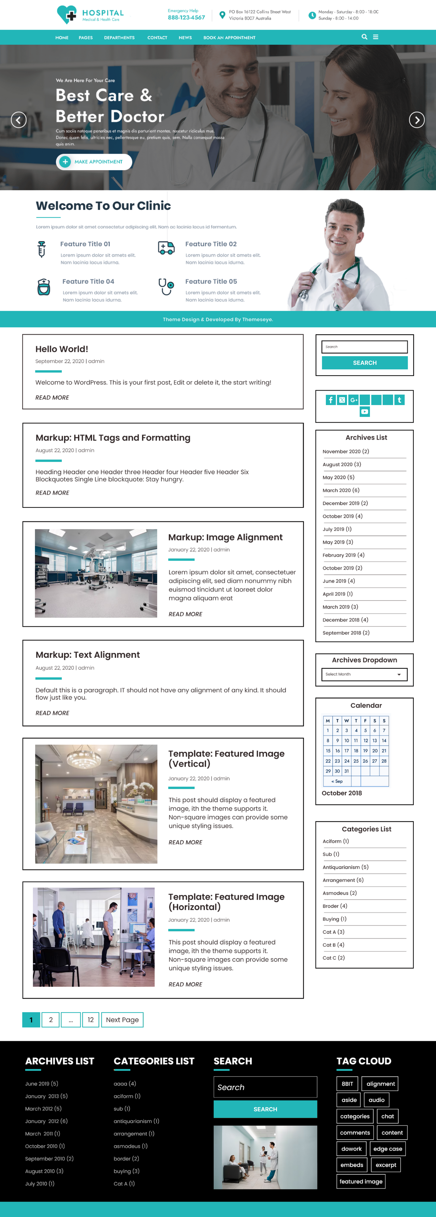 Free Clinic wordpress theme
