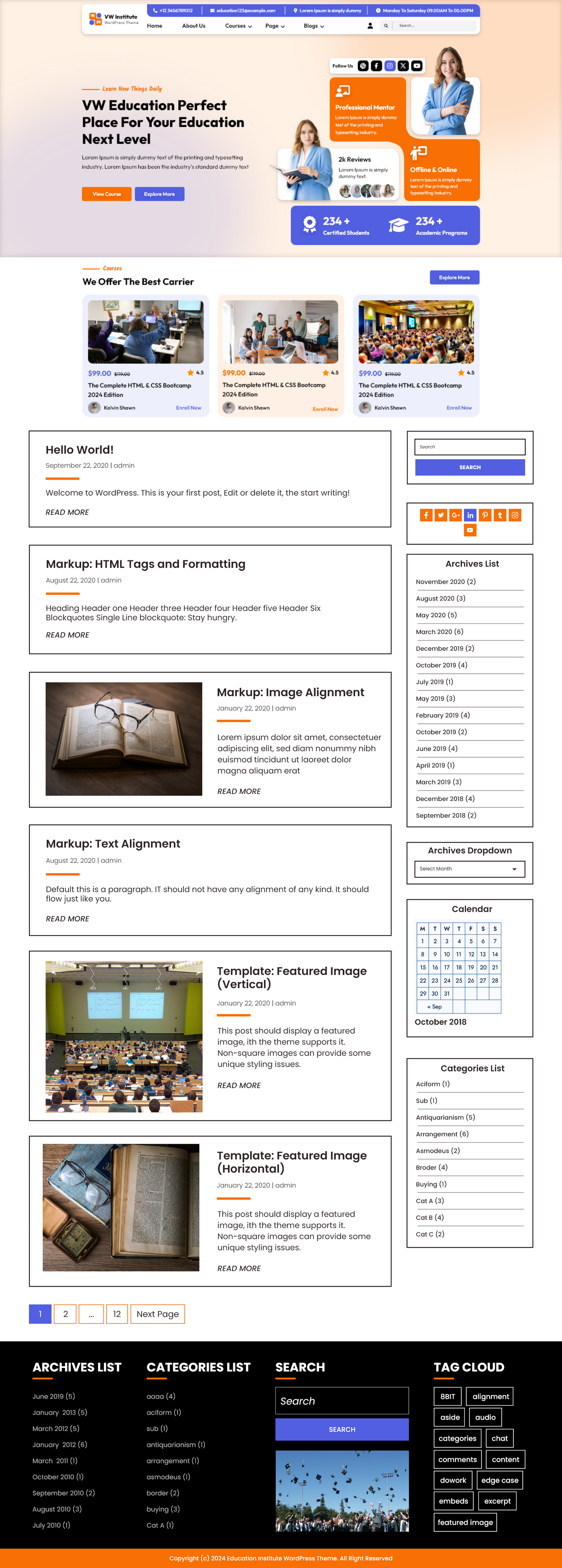 Free Coaching Institute WordPress Theme