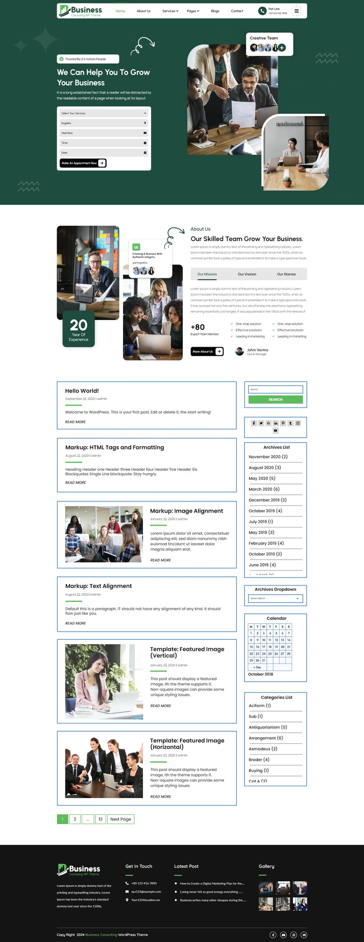 Free Business Consulting WordPress Theme