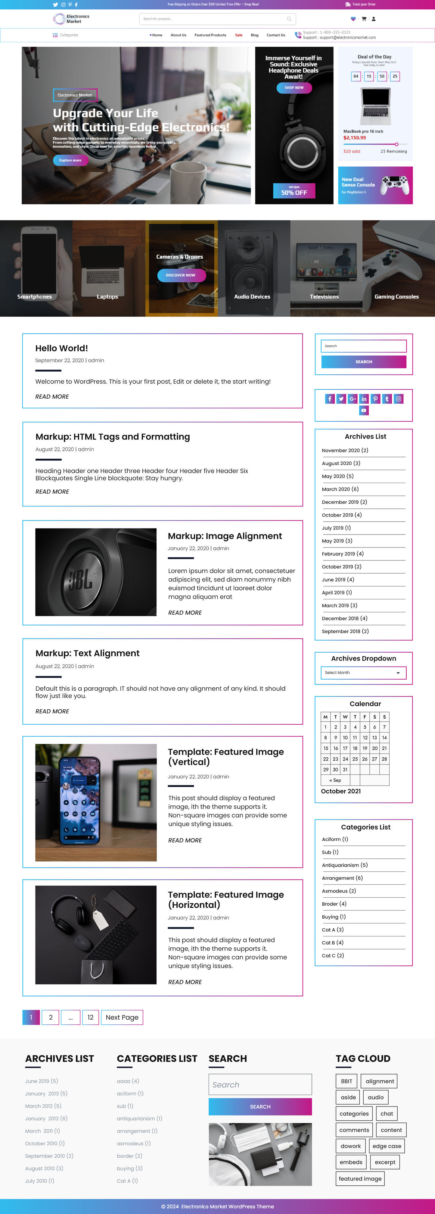 Free Electronic Shop WordPress Theme