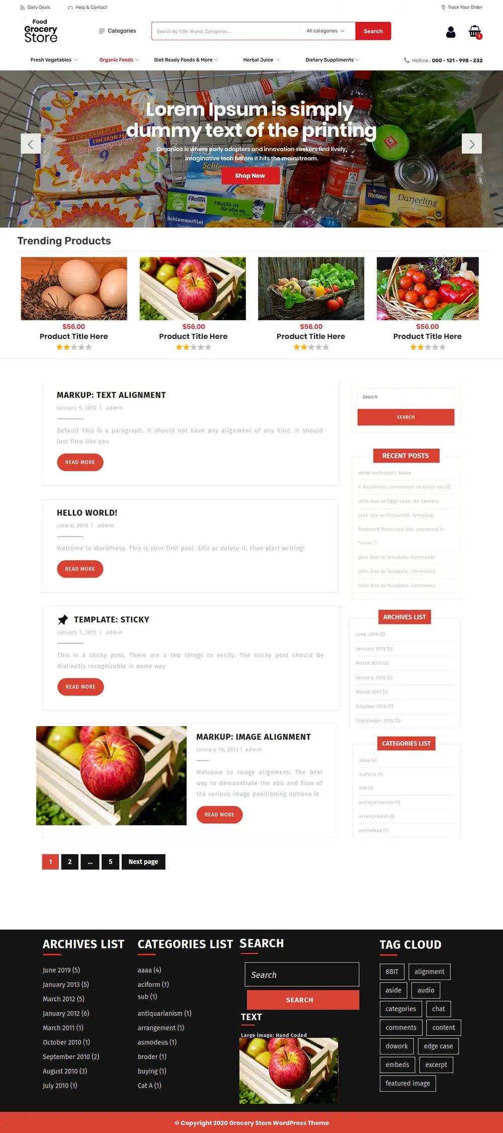Free Grocery WordPress Theme