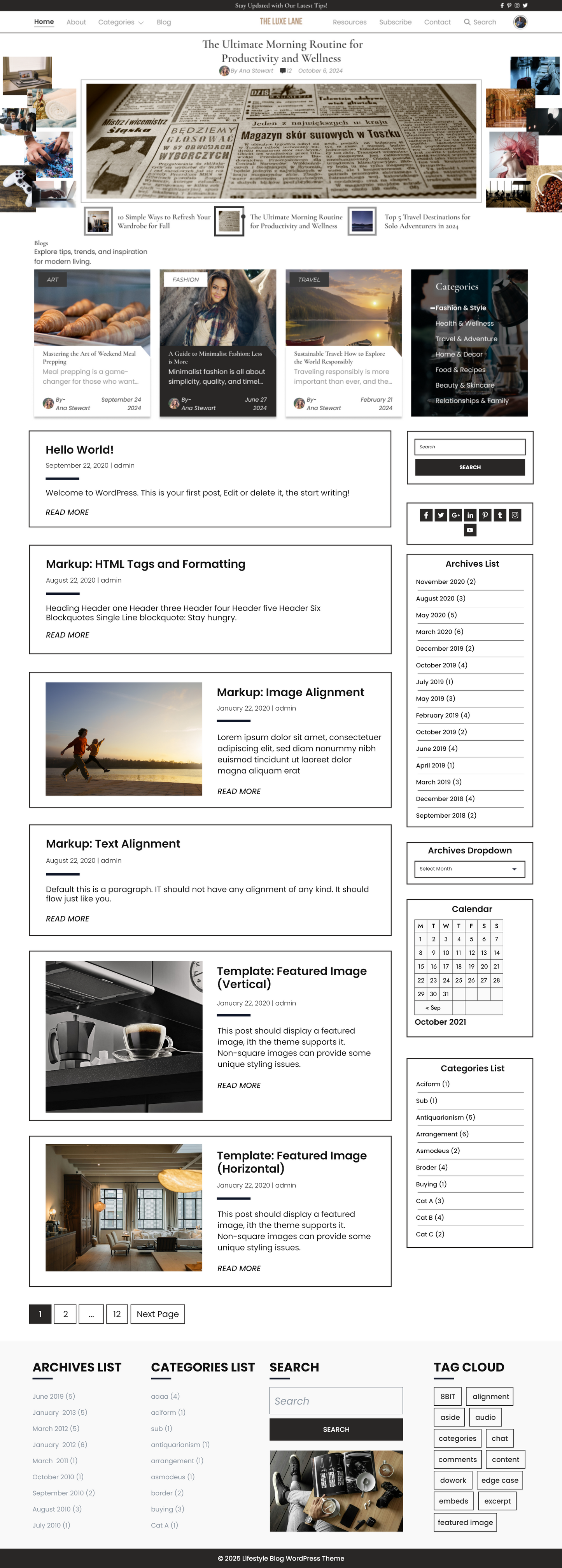 Free Lifestyle Blog WordPress Theme