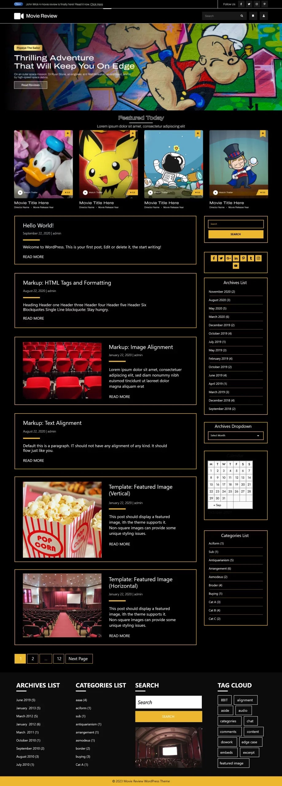 free movie review wordpress theme