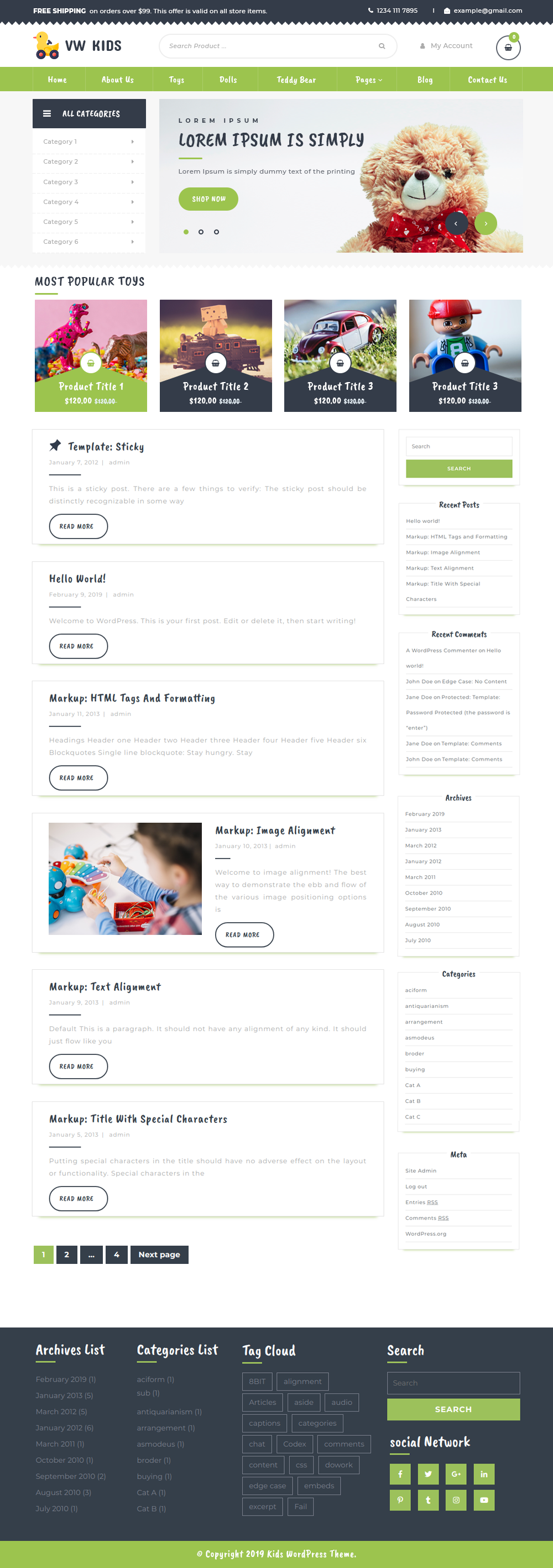 Free Preschool WordPress Theme