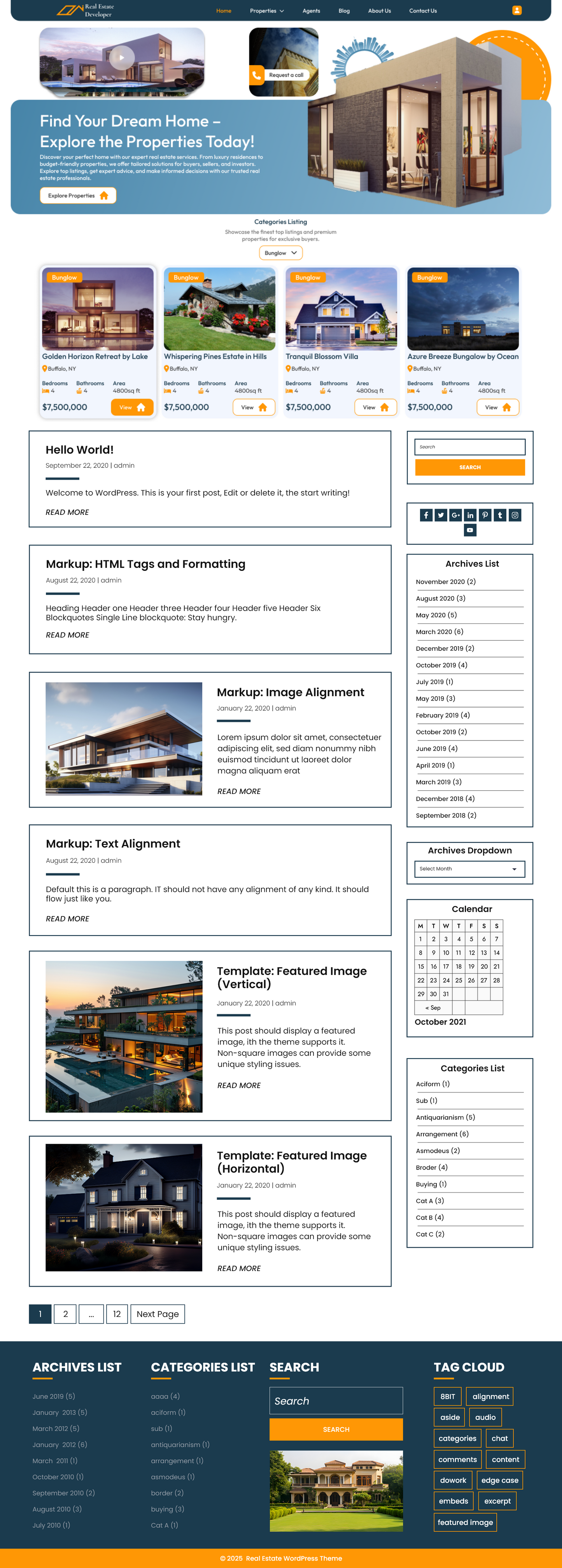 Free Real Estate Developer WordPress Theme