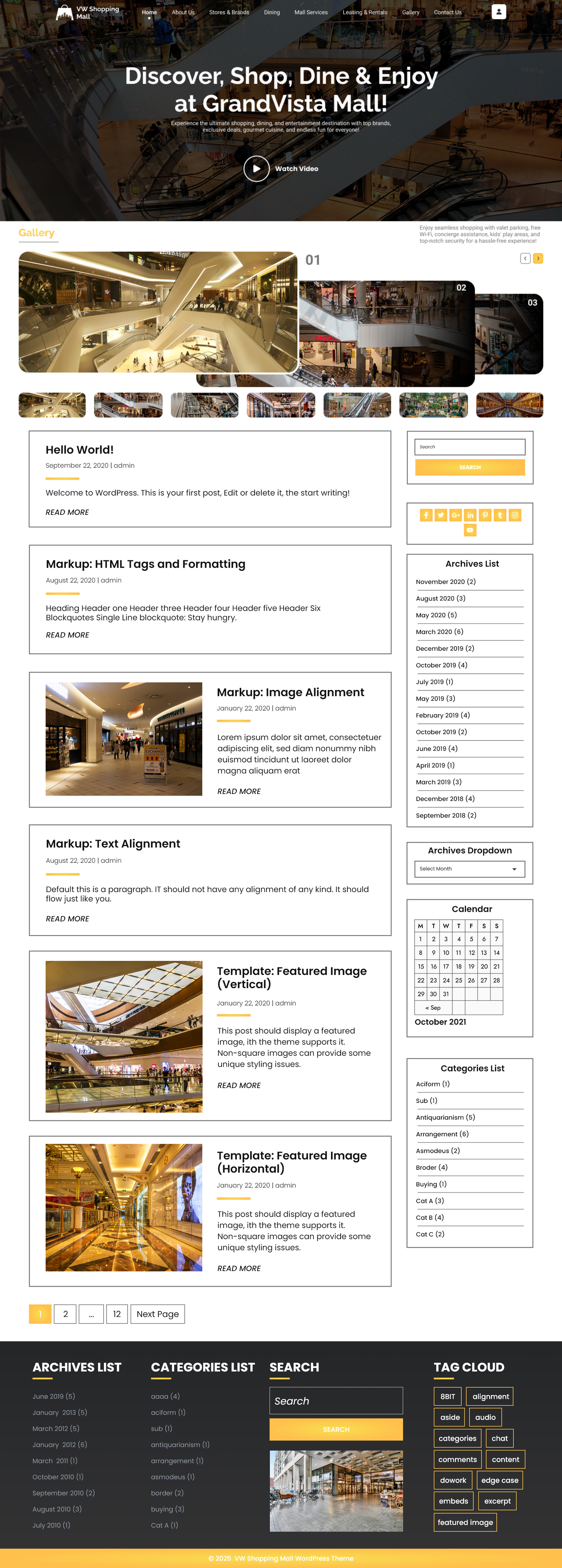 Free Shopping Mall WordPress Theme