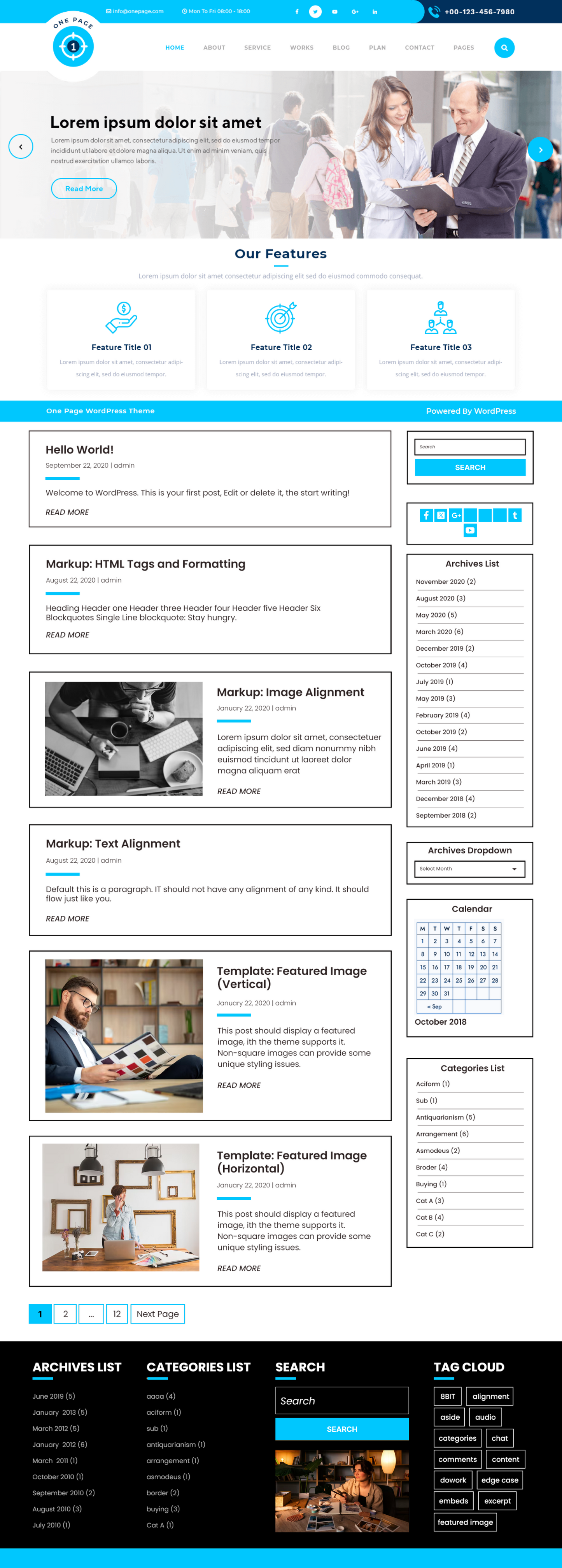 Free single page wordpress theme
