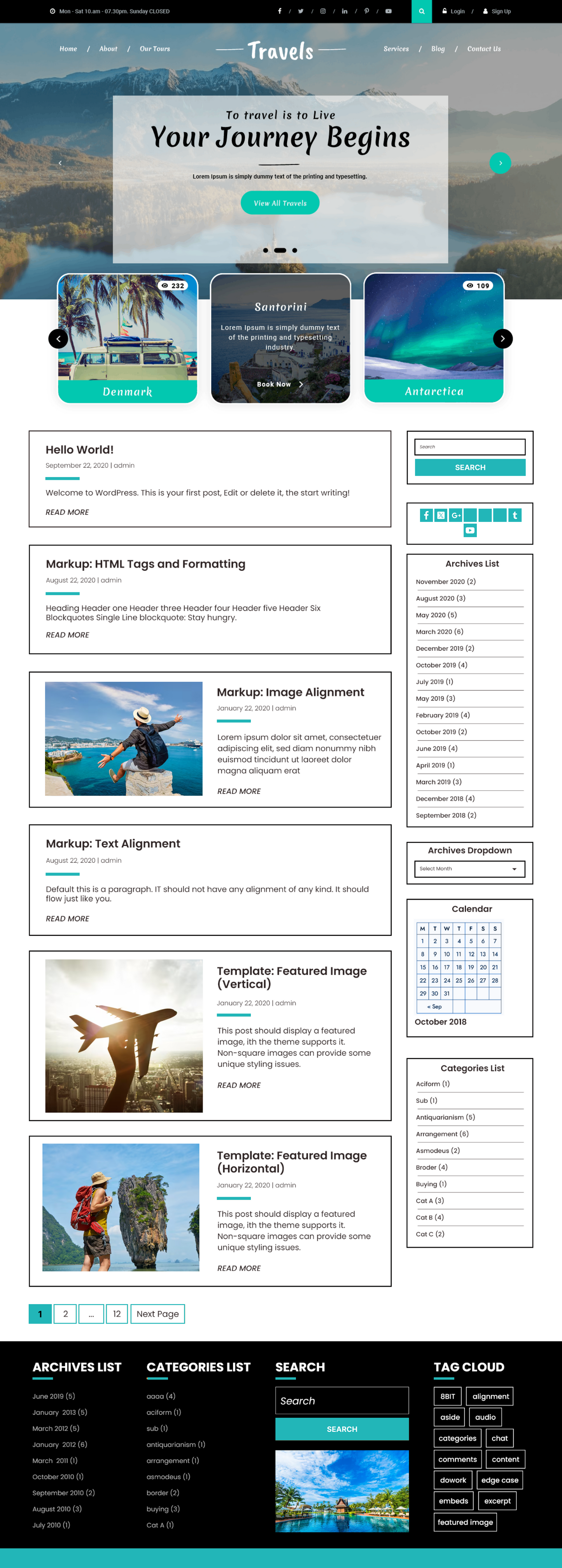 Free Traveler WordPress Theme