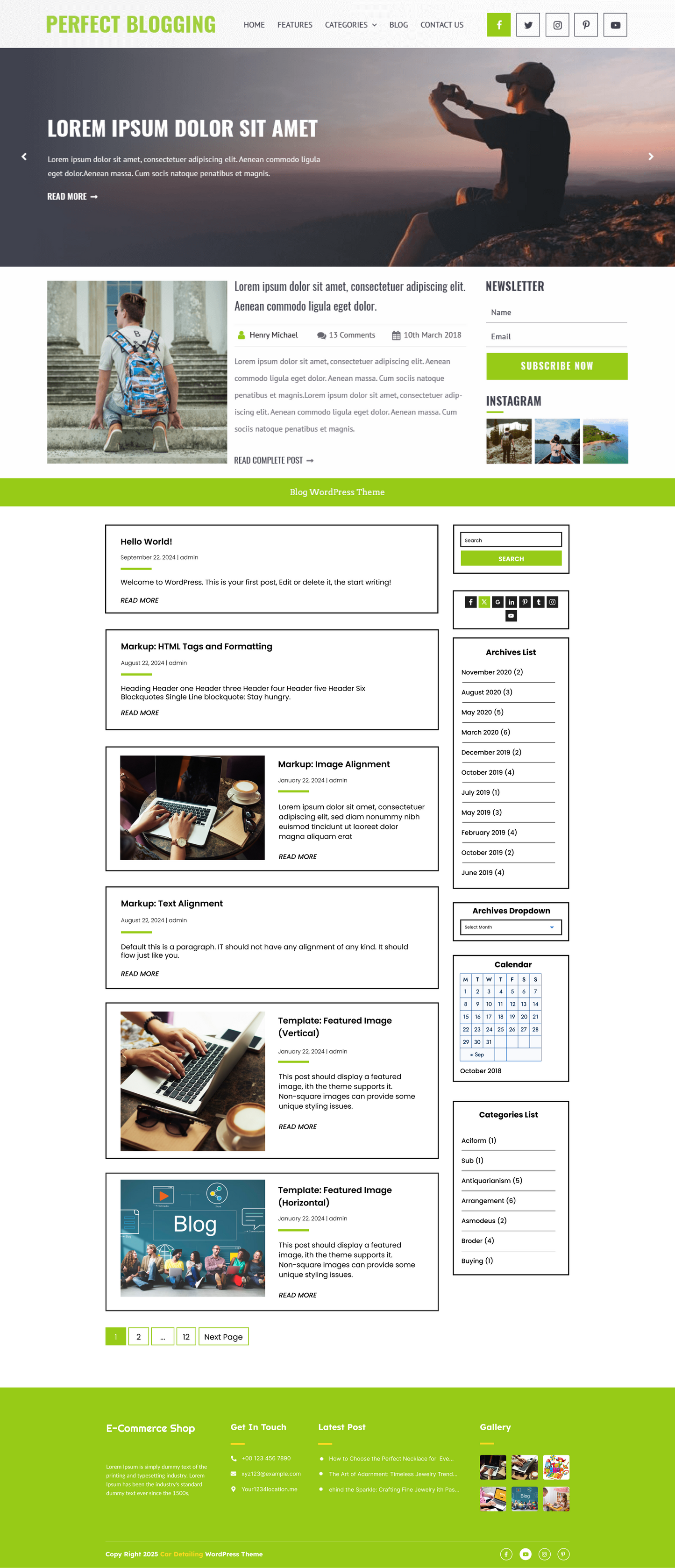Free Blogging WordPress Theme