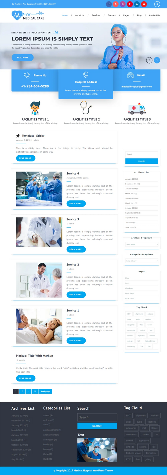 Free Medical WordPress Theme | Perfect For Healthcare Industry ...