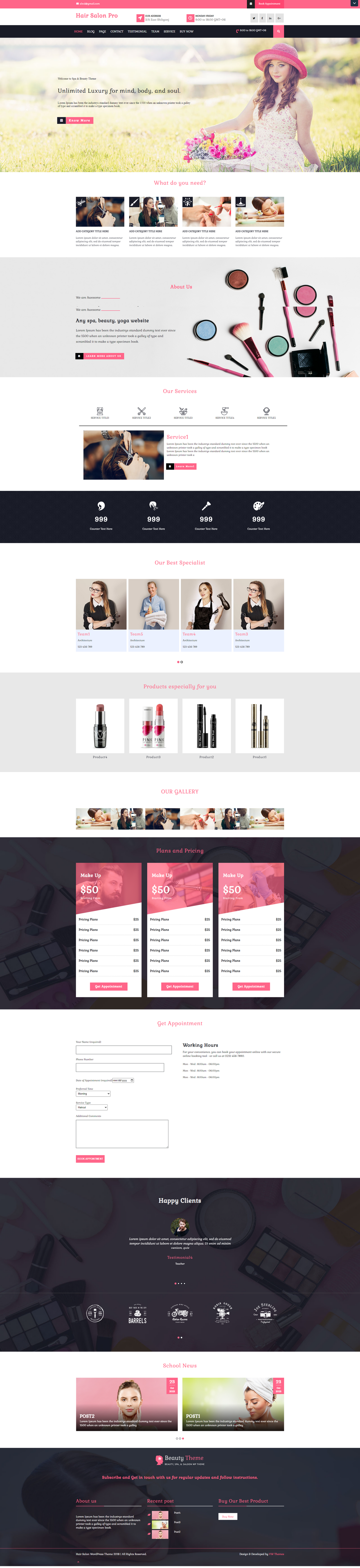 Hair Salon WordPress Theme