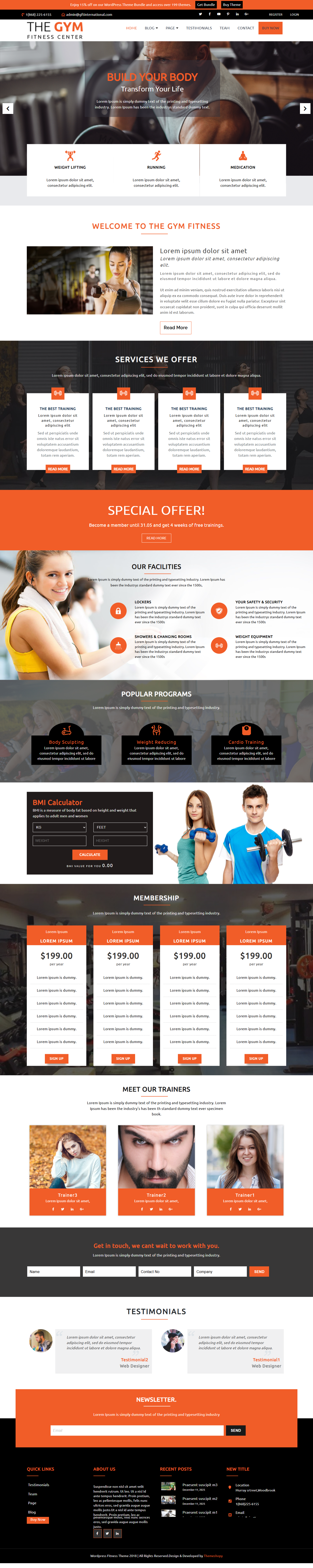 WordPress Fitness Theme