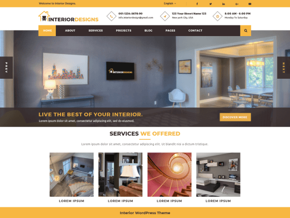 Free interior designs WordPress theme