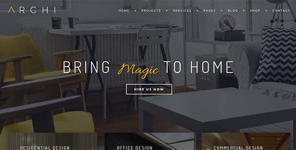Archi interior design WordPress theme