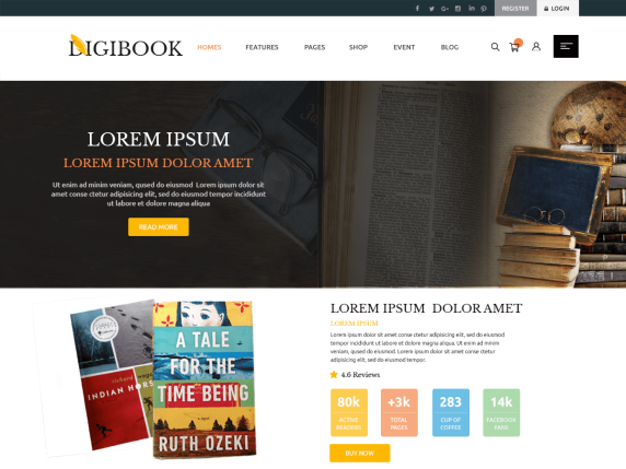 Digital Books WordPress themes - free WordPress themes for selling books