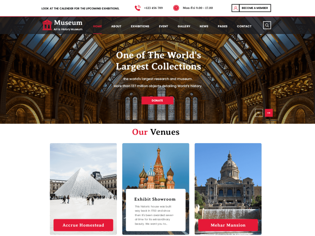 museum WordPress theme