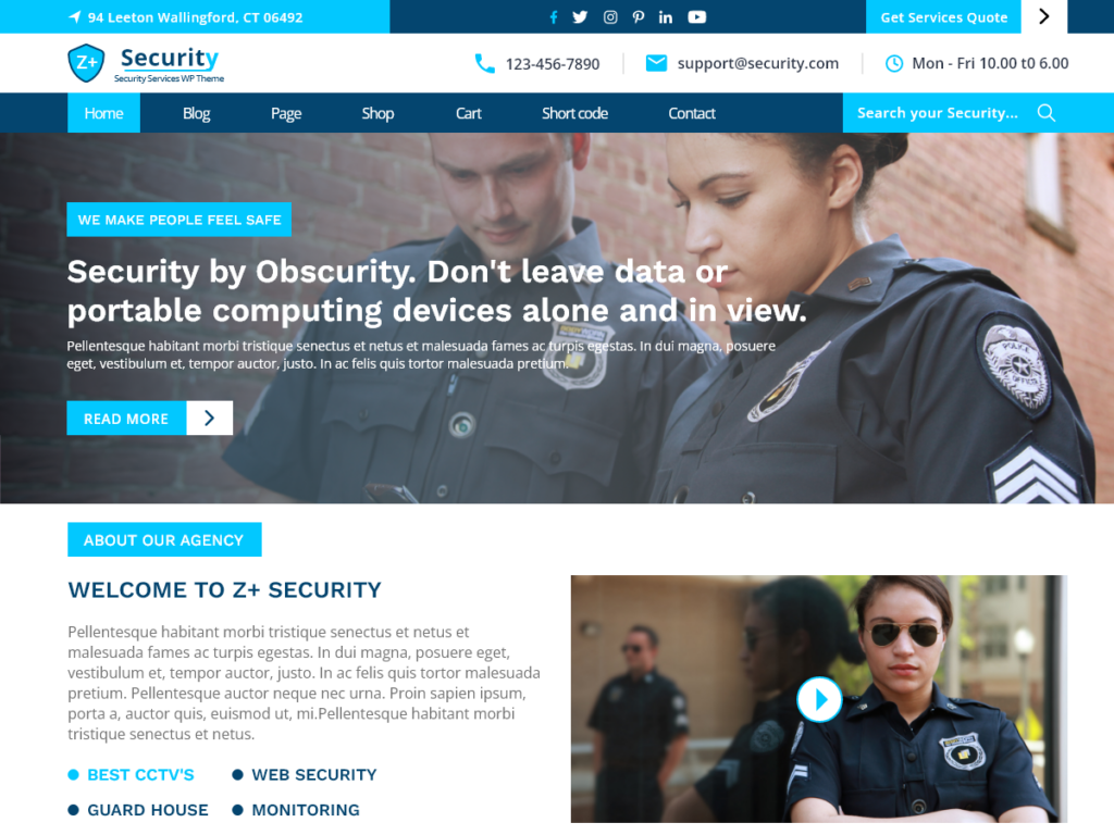 security guard WordPress theme