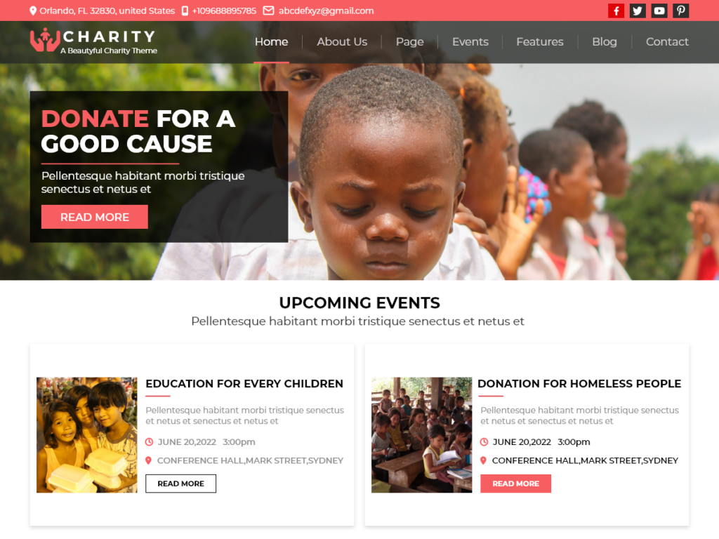 Free Charity WordPress Theme