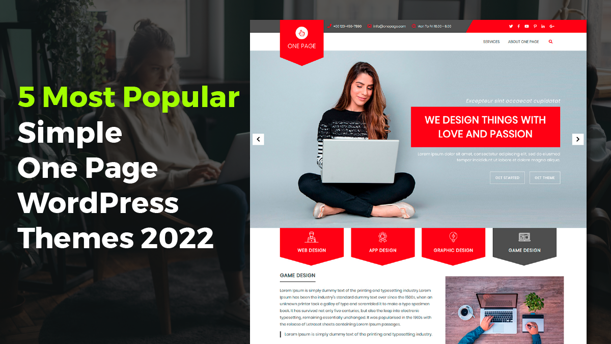 Simple One Page WordPress Themes