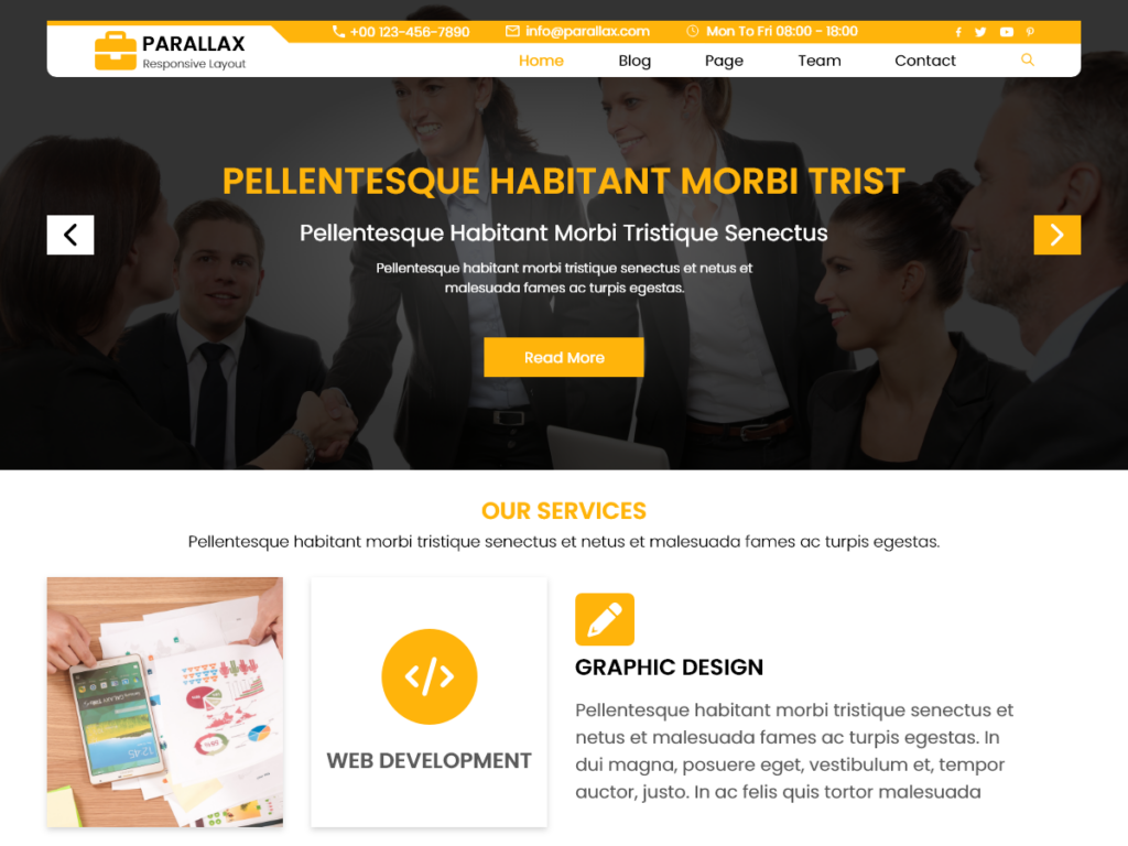 Free Parallax WordPress Theme