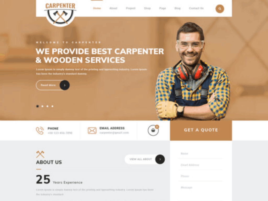 Free Carpenter WordPress Theme